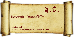 Mavrak Deodát névjegykártya